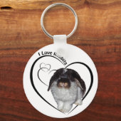 I Liebe Rabbits Keyring Schlüsselanhänger (Vorderseite)