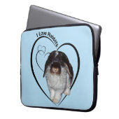 I Liebe Rabbits Laptop Sleeve (Light Blue) (Vorderseite Links)