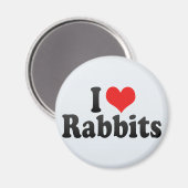 I Liebe Rabbits Magnet (Vorderseite/Rückseite)