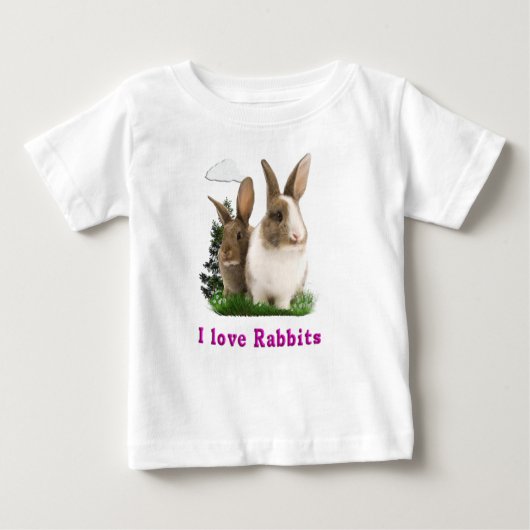 I Liebe Rabbitts Baby T-shirt (Vorderseite)