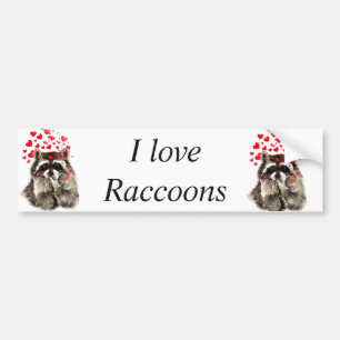 I Liebe Raccoons Funny Raccoon Blows Kisses Liebe Autoaufkleber