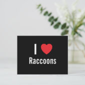 I Liebe Raccoons Postkarte (Stehend Vorderseite)