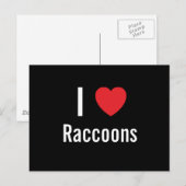 I Liebe Raccoons Postkarte (Vorne/Hinten)