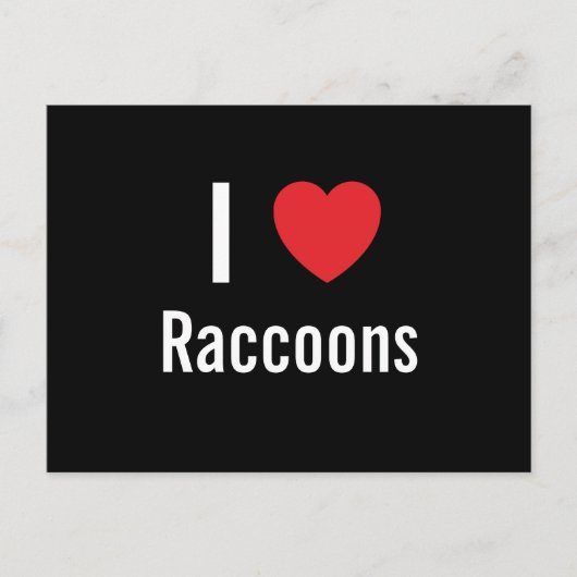 I Liebe Raccoons Postkarte (Vorderseite)