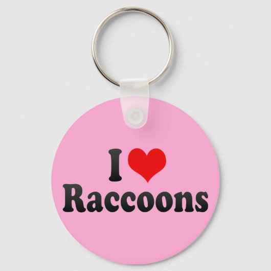 I Liebe Raccoons Schlüsselanhänger (Vorderseite)