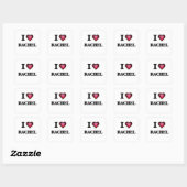 I Liebe Rachel Quadratischer Aufkleber (Blatt)