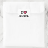 I Liebe Rachel Quadratischer Aufkleber (Tasche)