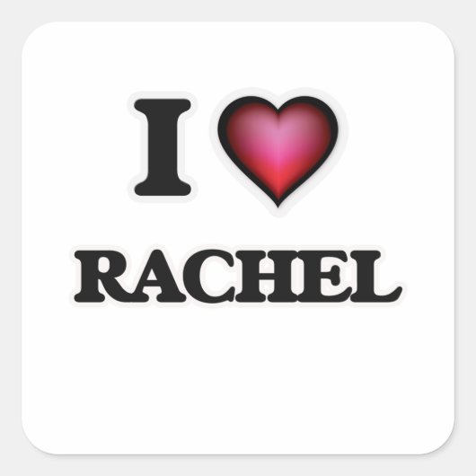 I Liebe Rachel Quadratischer Aufkleber (Vorderseite)
