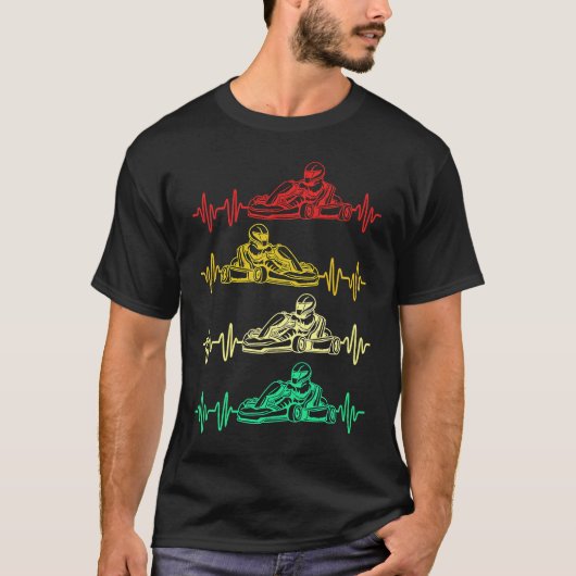 I Liebe Racing Heartbeat Go Kart für Männer T-Shirt (Vorderseite)