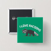 I Liebe Racoons Button (Vorne & Hinten)