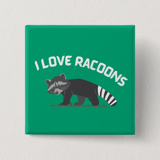 I Liebe Racoons Button (Vorderseite)