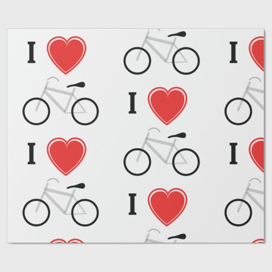 I Liebe-Radfahren Geschenkpapier (Flach)