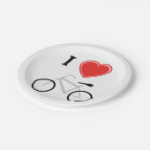 I Liebe Radfahren Pappteller (Schrägansicht)