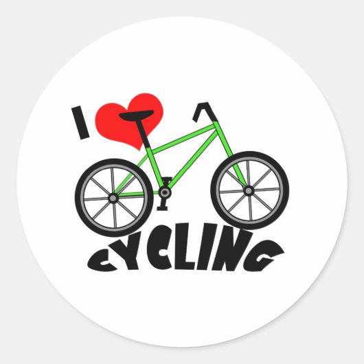 I Liebe Radfahren Runder Aufkleber (Vorderseite)