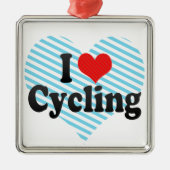 I Liebe-Radfahren Silbernes Ornament (Vorne)