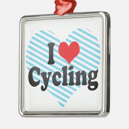 I Liebe-Radfahren Silbernes Ornament (Links)