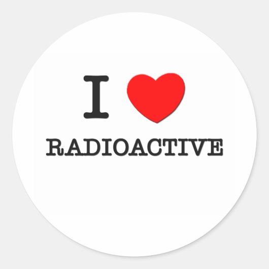 I Liebe Radioaktive Runder Aufkleber (Vorderseite)
