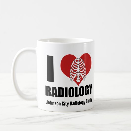 I Liebe Radiologie Coole Klinik für benutzerdefini Kaffeetasse (Links)