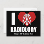 I Liebe Radiologie Coole Klinik für benutzerdefini Postkarte (Vorne/Hinten)