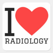 I Liebe Radiologie Quadratischer Aufkleber (Vorderseite)