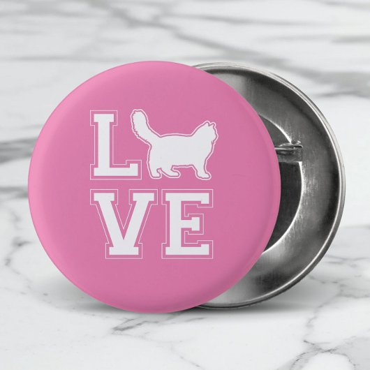 I Liebe Ragdoll Cats Fett Typografie Pink Button