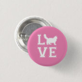 I Liebe Ragdoll Cats Fett Typografie Pink Button (Vorne & Hinten)