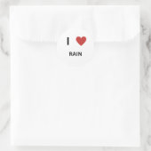 I Liebe Rain Runder Aufkleber (Tasche)