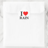I Liebe Rain Runder Aufkleber (Tasche)