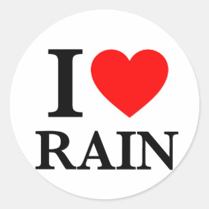 I Liebe Rain Runder Aufkleber