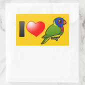 I Liebe Rainbow Lorikeets Rechteckiger Aufkleber (Tasche)