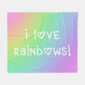 I Liebe Rainbows Fleece Blanket (Vorderseite (Horizontal))
