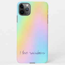 "I Liebe Rainbows" Pastel Rainbow Abstrakt Gradien iPhone 11Pro Max Hülle