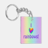 I Liebe Rainbows Schlüsselanhänger (Vorderseite links)