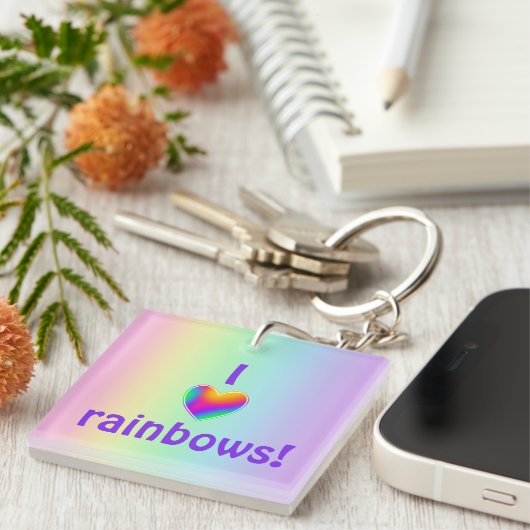 I Liebe Rainbows Schlüsselanhänger (Vorderseite rechts)