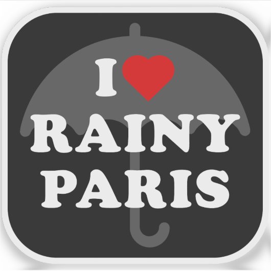 I Liebe Rainy Paris - v2 Aufkleber (Vorderseite)