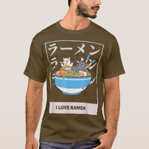 I Liebe Ramen Cat Ramen Noodles Anime Japanisch Ni T-Shirt