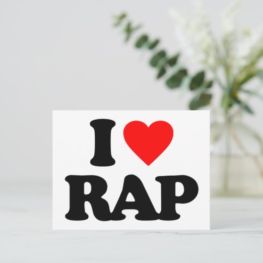 I LIEBE RAP POSTKARTE (Stehend Vorderseite)