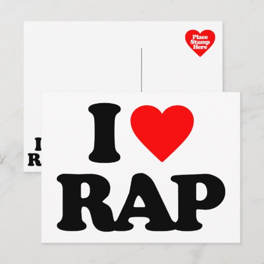 I LIEBE RAP POSTKARTE (Vorne/Hinten)