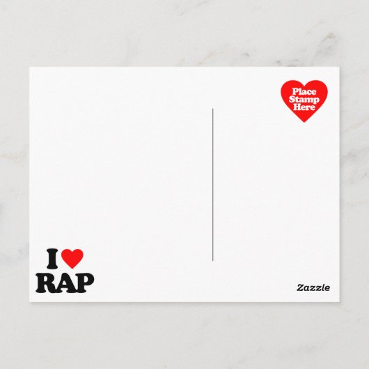 I LIEBE RAP POSTKARTE (Rückseite)
