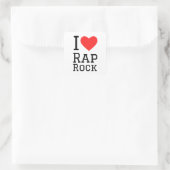 I Liebe Rap Rock Quadratischer Aufkleber (Tasche)