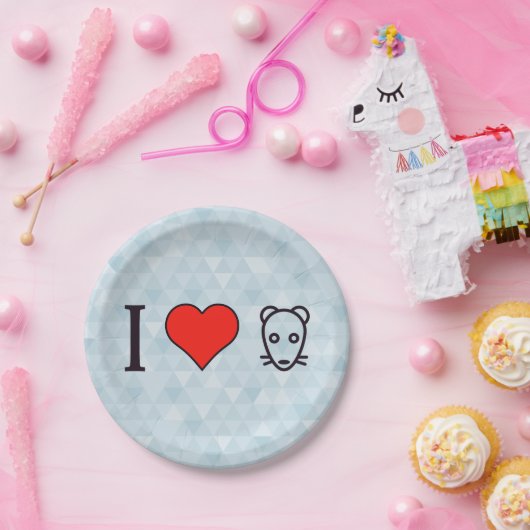 I Liebe-Ratten Pappteller (Party)