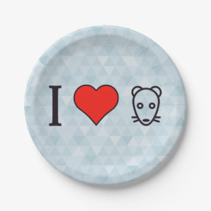 I Liebe-Ratten Pappteller