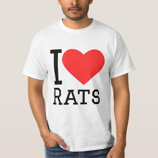 I Liebe Ratten T-Shirt (Vorderseite)