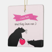 I Liebe-Ratten und sie Liebe ich Keramikornament (Links)