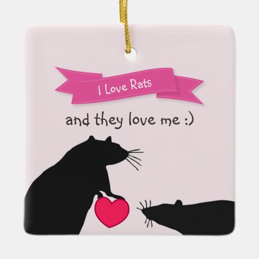I Liebe-Ratten und sie Liebe ich Keramikornament (Vorderseite)