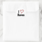 I LIEBE RAVE RUNDER AUFKLEBER (Tasche)