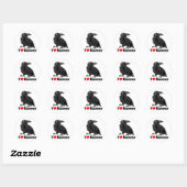 I Liebe Ravens Runder Aufkleber (Blatt)