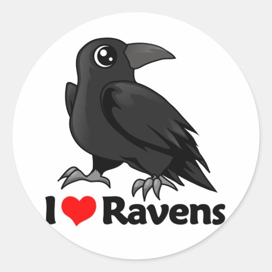 I Liebe Ravens Runder Aufkleber (Vorderseite)