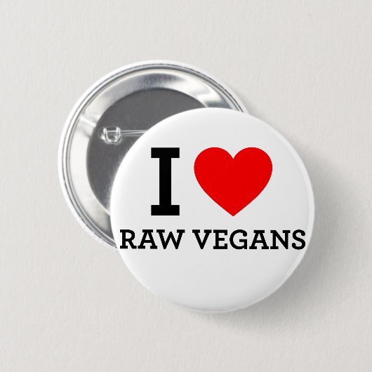 I Liebe Raw Vegans Button (Vorne & Hinten)
