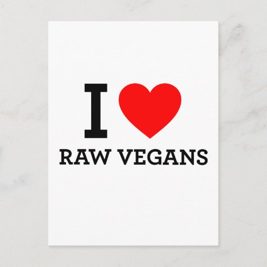 I Liebe Raw Vegans Postkarte (Vorderseite)